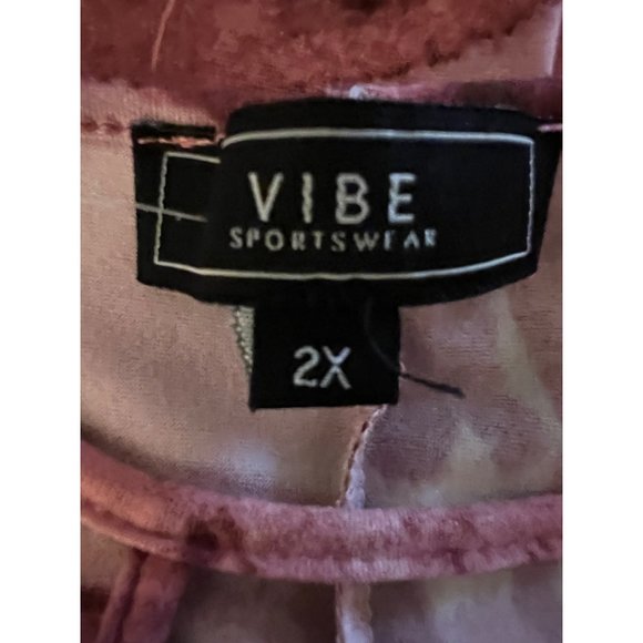 Vibe Sportswear Dress Women's size 2X Pink Mauve Marbled Short Sleeve Pocket Min - Picture 11 of 12